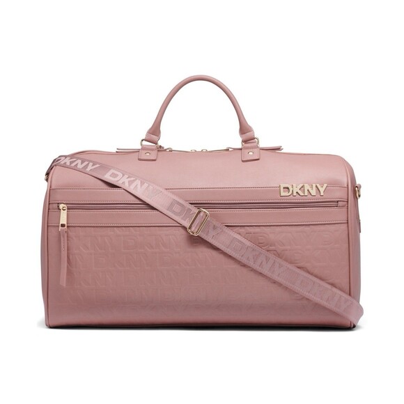 DKNY 21" Clean Cut Faux Leather Large Duffel Bag with Shoulder Strap - Picture 1 of 11